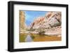 Picturesque Canyon Ein-Avdat in the Negev Desert. Clean Cold Water in the Creek Canyon. Sandstone W-kavram-Framed Photographic Print