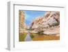 Picturesque Canyon Ein-Avdat in the Negev Desert. Clean Cold Water in the Creek Canyon. Sandstone W-kavram-Framed Photographic Print