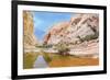 Picturesque Canyon Ein-Avdat in the Negev Desert. Clean Cold Water in the Creek Canyon. Sandstone W-kavram-Framed Photographic Print