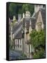 Picturesque Cottages in the Beautiful Cotswolds Village of Castle Combe, Wiltshire, England-Adam Burton-Framed Stretched Canvas