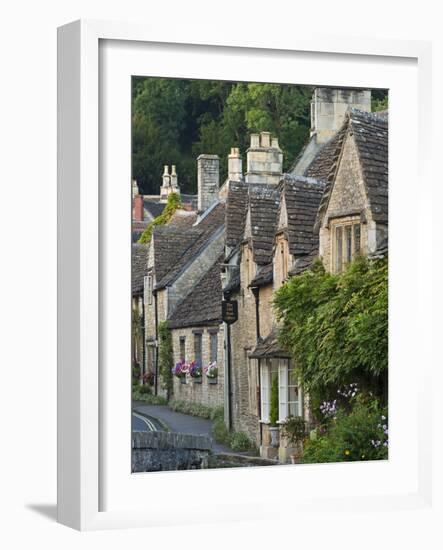 Picturesque Cottages in the Beautiful Cotswolds Village of Castle Combe, Wiltshire, England-Adam Burton-Framed Photographic Print