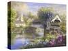 Picturesque Covered Bridge-Nicky Boehme-Stretched Canvas