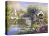 Picturesque Covered Bridge-Nicky Boehme-Stretched Canvas