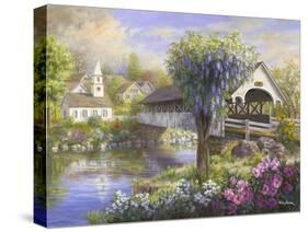 Picturesque Covered Bridge-Nicky Boehme-Stretched Canvas