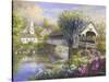 Picturesque Covered Bridge-Nicky Boehme-Stretched Canvas