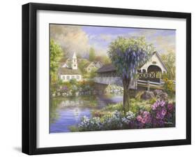 Picturesque Covered Bridge-Nicky Boehme-Framed Giclee Print