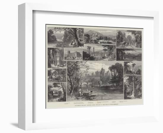 Picturesque England, Alnwick Castle, the Seat of the Duke of Northumberland-James Burrell Smith-Framed Giclee Print