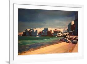 Picturesque Little Venice In Mykonos Greece-Markus Bleichner-Framed Art Print