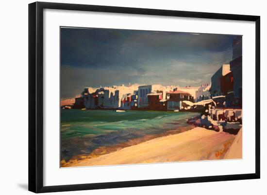 Picturesque Little Venice In Mykonos Greece-Markus Bleichner-Framed Art Print