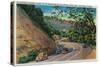 Picturesque Los Gatos Highway near Santa Cruz - Santa Cruz, CA-Lantern Press-Stretched Canvas