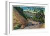 Picturesque Los Gatos Highway near Santa Cruz - Santa Cruz, CA-Lantern Press-Framed Art Print