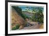 Picturesque Los Gatos Highway near Santa Cruz - Santa Cruz, CA-Lantern Press-Framed Art Print