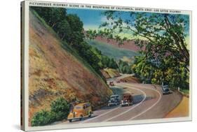 Picturesque Los Gatos Highway near Santa Cruz - Santa Cruz, CA-Lantern Press-Stretched Canvas