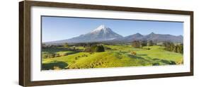 Picturesque Mount Taranaki (Egmont) and Rural Landscape, Taranaki, North Island, New Zealand-Doug Pearson-Framed Photographic Print