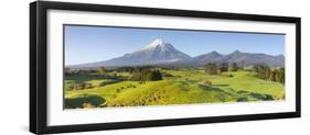 Picturesque Mount Taranaki (Egmont) and Rural Landscape, Taranaki, North Island, New Zealand-Doug Pearson-Framed Photographic Print