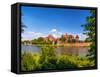 Picturesque Panorama of Malbork Castle in Pomerania Region, Poland-pryzmat-Framed Stretched Canvas