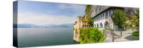 Picturesque Santa Caterina Del Sasso Hermitage, Lake Maggiore, Piedmont, Italy-Doug Pearson-Stretched Canvas