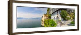 Picturesque Santa Caterina Del Sasso Hermitage, Lake Maggiore, Piedmont, Italy-Doug Pearson-Framed Photographic Print