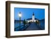 Picturesque Schloss Ort Illuminated at Dusk, Lake Traunsee, Gmunden-Doug Pearson-Framed Photographic Print