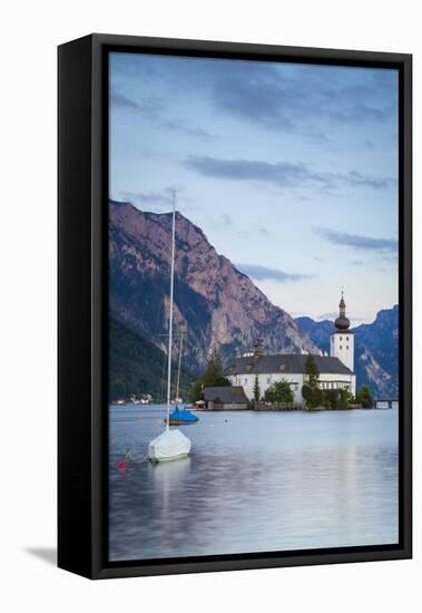 Picturesque Schloss Ort, Lake Traunsee, Gmunden, Salzkammergut, Upper Austria, Austria, Europe-Doug Pearson-Framed Stretched Canvas