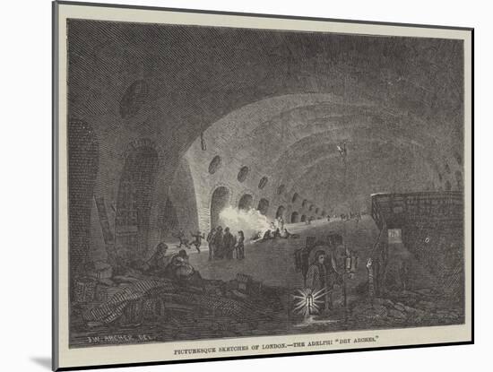 Picturesque Sketches of London, the Adelphi Dry Arches-John Wykeham Archer-Mounted Giclee Print