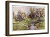 Picturesque Stream in the English Countryside with Geese-G.f. Nicholls-Framed Art Print