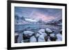 Picturesque Sunrise in the Bay of Reine with the Typical Norwegian Rorbu, Lofoten Islands, Norway-Roberto Moiola-Framed Photographic Print