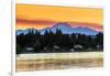 Picturesque sunset view over the Olympic Peninsula mountains, Bremerton, Kitsap Peninsula, Washingt-Stefano Politi Markovina-Framed Photographic Print