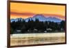 Picturesque sunset view over the Olympic Peninsula mountains, Bremerton, Kitsap Peninsula, Washingt-Stefano Politi Markovina-Framed Photographic Print