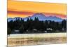 Picturesque sunset view over the Olympic Peninsula mountains, Bremerton, Kitsap Peninsula, Washingt-Stefano Politi Markovina-Mounted Photographic Print