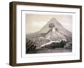 Picturesque View at the Temple of the Cross, Palenque, Plate 20 from "Ancient Monuments of Mexico"-Johann Friedrich Maximilian Von Waldeck-Framed Giclee Print