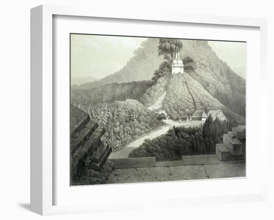 Picturesque View at the Temple of the Cross, Palenque, Plate 20 from "Ancient Monuments of Mexico"-Johann Friedrich Maximilian Von Waldeck-Framed Giclee Print