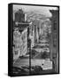 Picturesque View of Cable Car Coming Up the Hill in Light Auto Traffic-Andreas Feininger-Framed Stretched Canvas