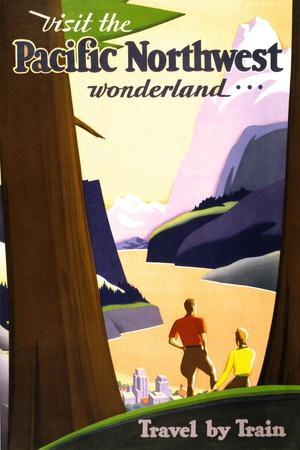 "Visit the Pacific Northwest wonderland," Vintage Travel Poster