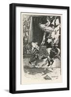 Piebald (Black and White) Circus Horse Carrying an Equestrienne-G. Smetham-jones-Framed Art Print