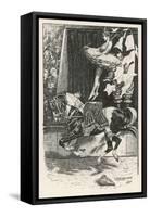 Piebald (Black and White) Circus Horse Carrying an Equestrienne-G. Smetham-jones-Framed Stretched Canvas