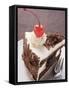 Piece of Black Forest Gateau with Cherry-null-Framed Stretched Canvas