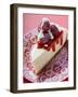 Piece of Cheesecake with Raspberries and Cream-null-Framed Photographic Print