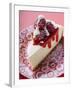 Piece of Cheesecake with Raspberries and Cream-null-Framed Photographic Print