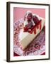 Piece of Cheesecake with Raspberries and Cream-null-Framed Photographic Print