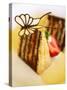 Piece of Japanese Chocolate Cake with Butterfly-Steven Morris-Stretched Canvas