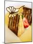 Piece of Japanese Chocolate Cake with Butterfly-Steven Morris-Mounted Photographic Print