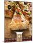 Piece of Pepperoni Pizza with Peppers and Olives on Server-null-Mounted Photographic Print