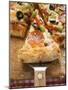 Piece of Pepperoni Pizza with Peppers and Olives on Server-null-Mounted Photographic Print