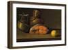 Piece of Salmon, a Lemon and Three Vessels, 1772-Luis Egidio Meléndez-Framed Giclee Print