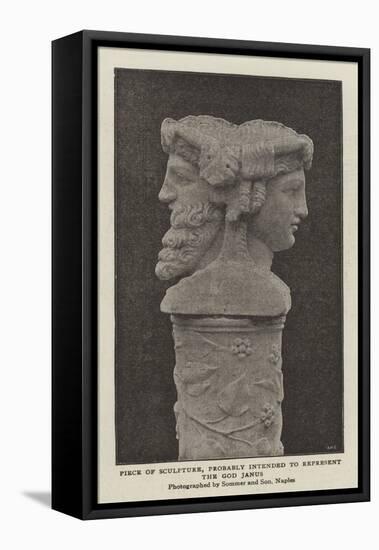 Piece of Sculpture, Probably Intended to Represent the God Janus-null-Framed Stretched Canvas