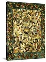 Pieced and Embroidered Silk and Velvet Crazy Quilt, American, Late 19th Century-null-Stretched Canvas