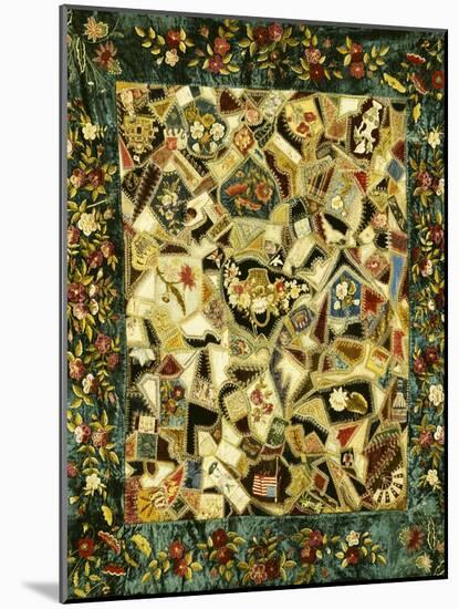 Pieced and Embroidered Silk and Velvet Crazy Quilt, American, Late 19th Century-null-Mounted Giclee Print