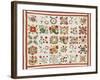 Pieced, Appliqued and Trapunto Cotton Quilted Coverlet Made for Mary Wilkins, Baltimore, Dated 1846-null-Framed Giclee Print