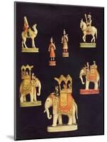 Pieces from an Ivory Chess Set Made in Delhi for Begum Samru in C.1790-null-Mounted Giclee Print